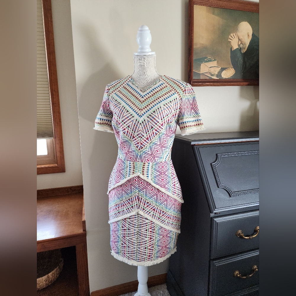 Adelyn Rae Multicolor Geometric Pattern Short Dress - Picture 4 of 15